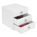 Bpa-Free Plastic 3-Drawer Vanity Organizer - 6.5" X 6.5" X 6.5", Pink