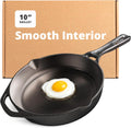 10" Cast Iron Skillet, Smooth Surface, Nonstick-Like Release | Polished & Precision-Milled, 100% Organic Flaxseed Oil, No Synthetic Coating, Oven, Grill, Induction Ready, Pre-Seasoned